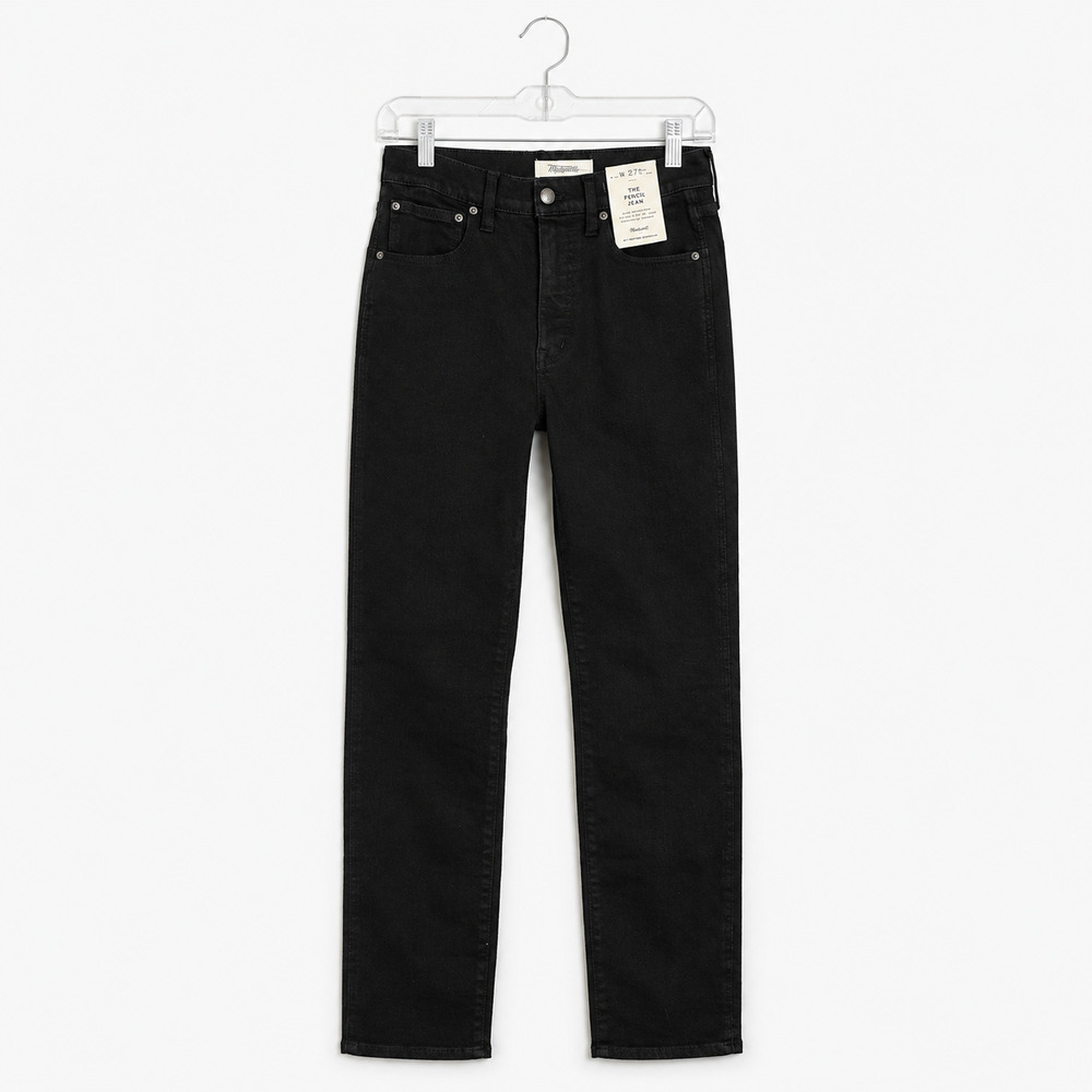 Madewell Jeans The Pencil Womens 27T Black High Rise Stretch Magic Pockets NWT